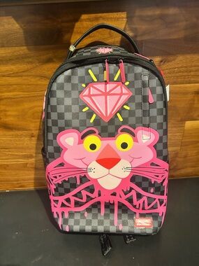 Sprayground Pink Panther Kids Backpack with Diamond Graphic